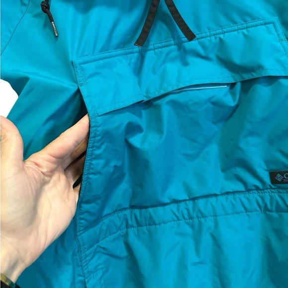 LIKE NEW VINTAGE Columbia Radial Sleeve Pullover Jacket Teal 1/4 Zip Windbreaker - Picture 5 of 15
